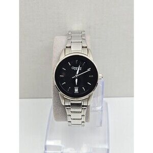 Caravelle By Bulova Womens Black Dial Date Bracelet Dress Watch New Battery